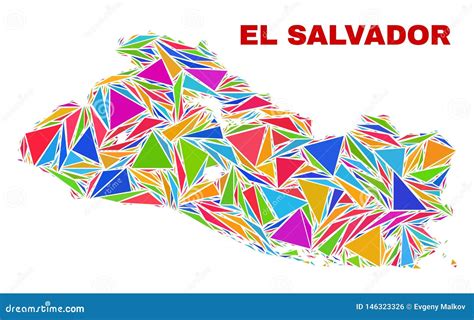 El Salvador Map Mosaico De Los Tri Ngulos Del Color Ilustraci N Del