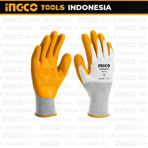 Jual INGCO HGVL03 Sarung Tangan Kerja Karet Latex Safety Gloves Proyek