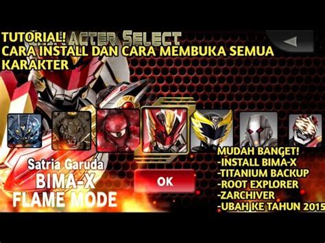 TUTORIAL CARA INSTALL BIMA X DAN CARA MEMBUKA SEMUA KARAKTER Satria