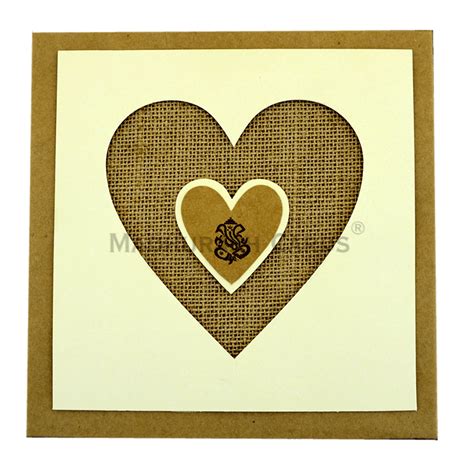 Kwc Heart Shaped Rustic Wedding Card 9407 Madhurash