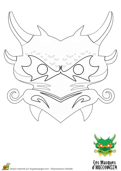 Coloriage Masque De Dragon Sur Hugolescargot