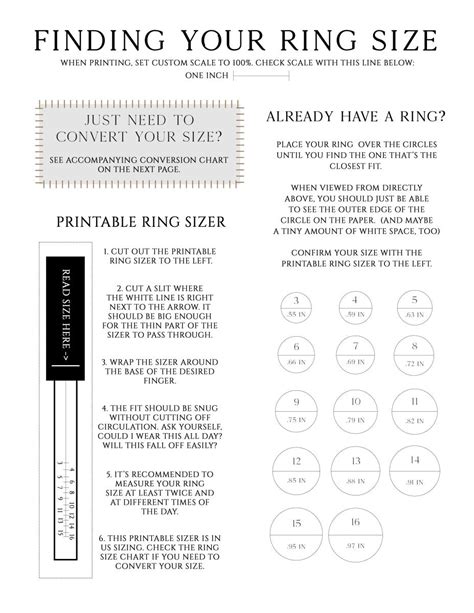 Printable Ring Sizer - Midnight's Honor