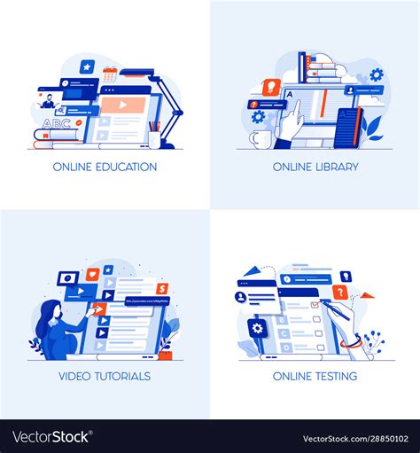 Flat Designed Conceptual Icons Royalty Free Vector Image