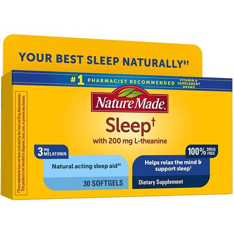 Nature Made Sleep Mg Melatonin With Mg L Theanine Softgels