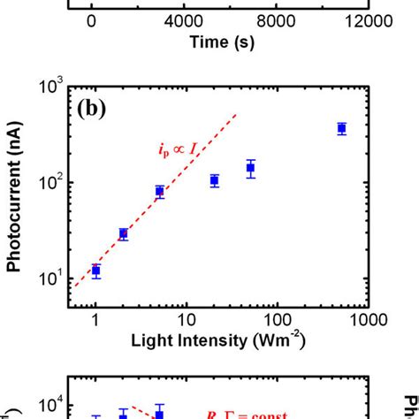 Photocurrent Response Curves Estimated Photocurrent Versus Intensity