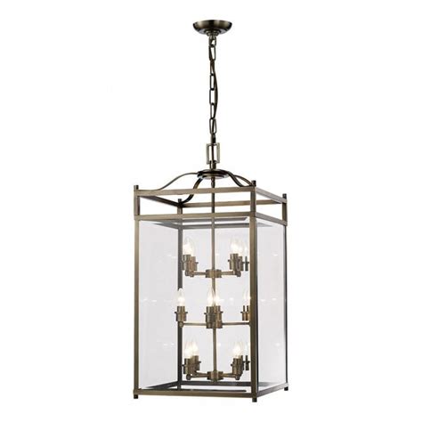 Diyas Il31115 Aston Pendant 12 Light Antique Brass Glass Indoor Lights From Moonlight Design