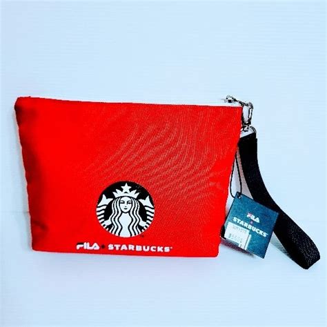 全新 未用過 未剪標 Starbucks 星巴克 與 Fila 聯名 限量款 手拿包 化妝包 韓系 穿搭 夏天 蝦皮購物