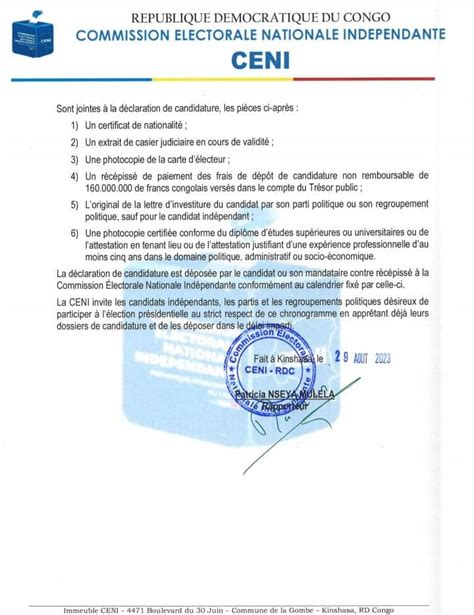 Rdc La Ceni Confirme La Convocation De L Lectorat Pour La