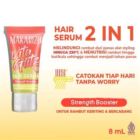 Jual Makarizo Vitaglitz Hair Serum Strenght Booster Ml Shopee Indonesia