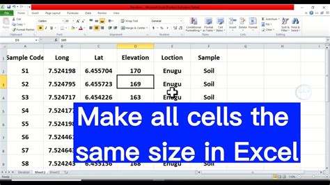 How To Make All Cells The Same Size In Excel Excel Tutorial Youtube