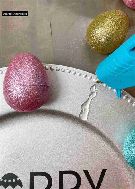 Glitter Easter Egg Wreath Dollar Tree Craft Idea Seeing Dandy Blog