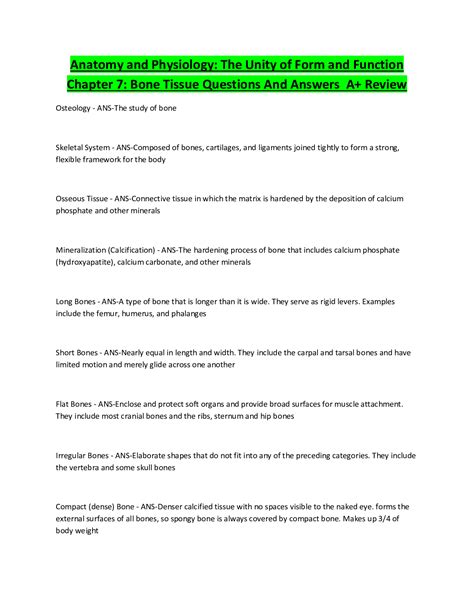 Anatomy and Physiology: The Unity of Form and Function Chapter 7: Bone