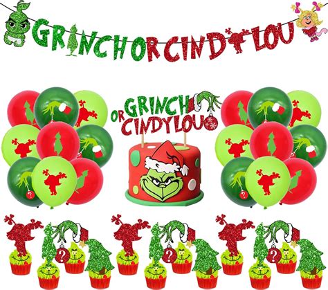 Amazon Grinch Christmas Gender Reveal Decorations Grinch Or Cindy