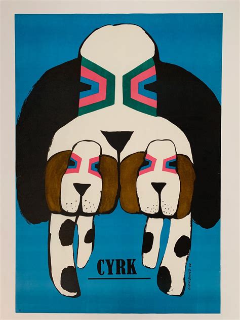 Three Circus Basset Hounds Polish Circus Poster By Roman Cieslewicz