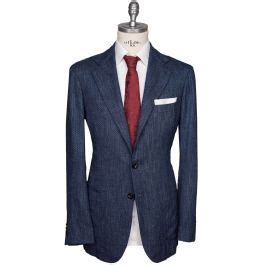 Kiton Blue Cashmere Cotton Silk Virgin Wool Pa Blazer IsuiT