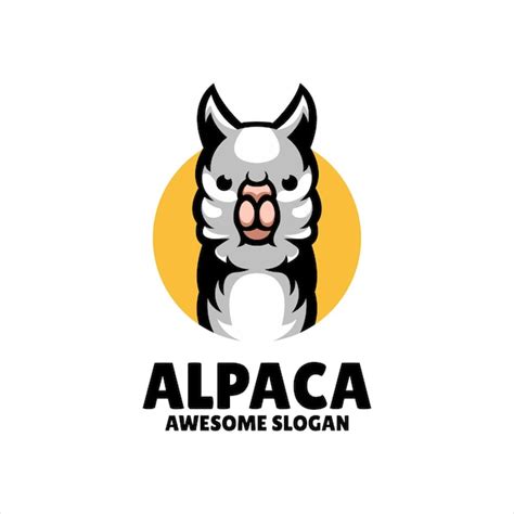 Dise O De Logotipo De Ilustraci N De Mascota De Cabeza De Alpaca