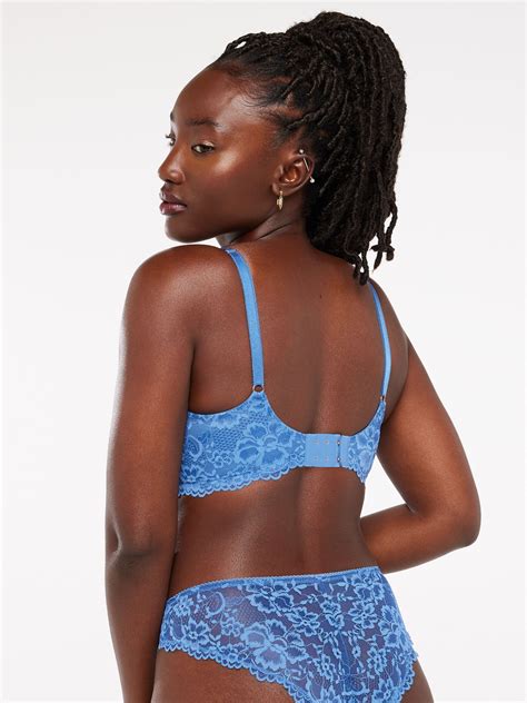 Floral Lace Unlined Bra In Blue Savage X Fenty