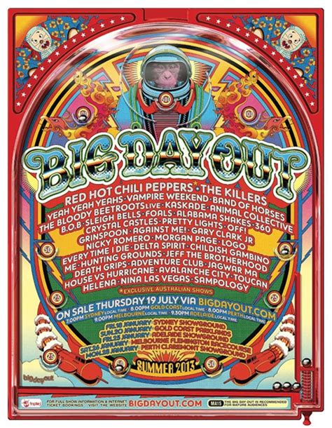 Big Day Out Lineup Announcement With Images Big Day Out Big Day Music Festival Poster