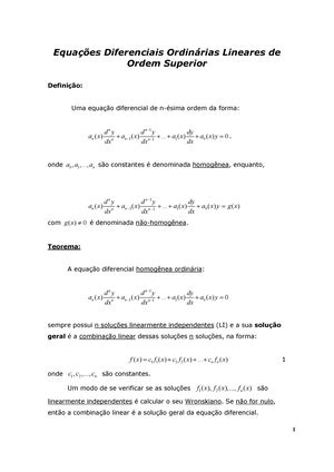 Edo Apostila Equa C Oes Diferenciais Ordin Arias Um Curso