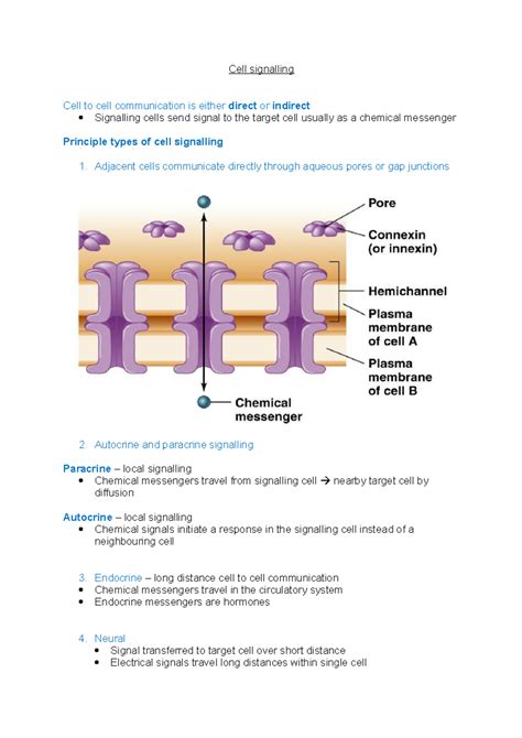 Cell Signalling Lecture Notes 10 Cell Signalling Cell To Cell