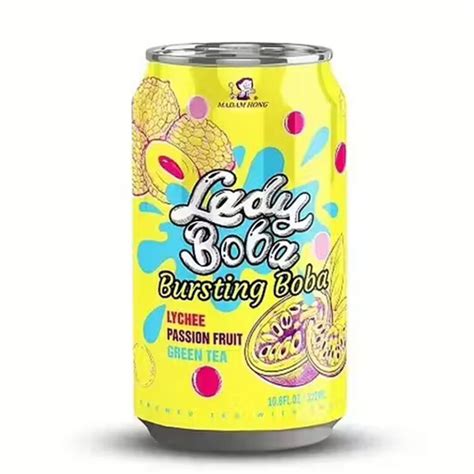 Lady Boba Lychee Passion Fruit Green Tea 320ml Candy Planet