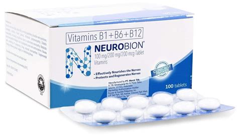 Neurobion 100 Mg 200 Mg 200 Mcg Tablet Vitamins B1 B6 B12