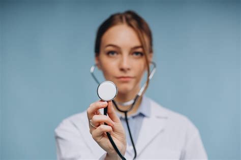 Premium Photo Woman Doctor Wearing Lab Coat With Stethoscope Isolated