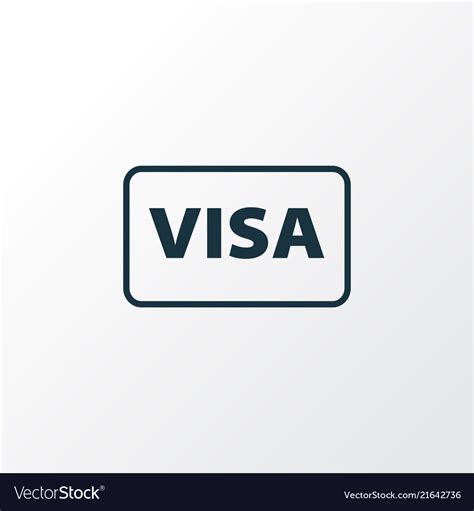 Visa icon line symbol premium quality isolated Vector Image