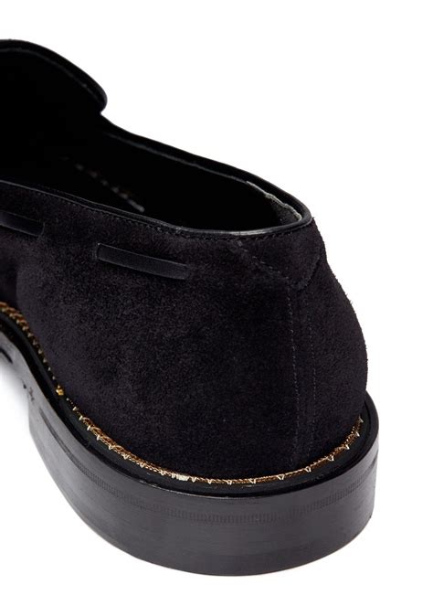 Alexander Mcqueen Suede Tassel Loafers In Black For Men Lyst