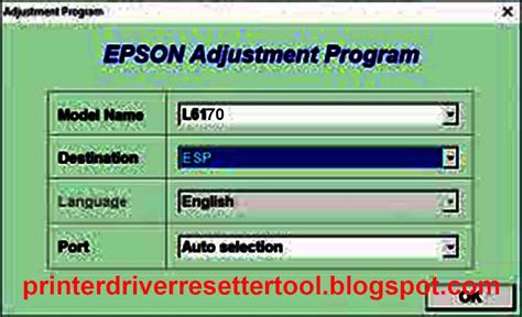 Epson L6170 Resetter Adjustment Program Tool Free Download 2021