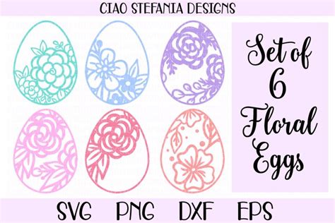 Floral Easter Egg SVG Cut Files Bundle (517960)