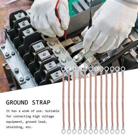 100 Pcs Braided Automobile Wire Copper Grounding Earth Bonding Strap