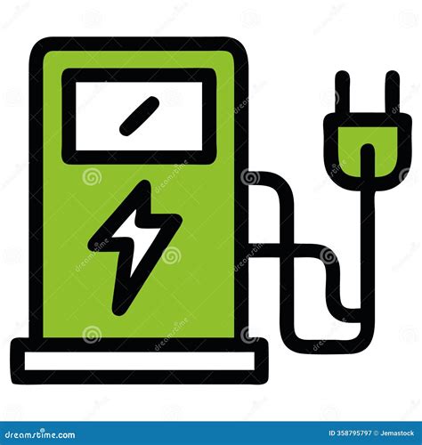 Electric Charging Station Green Energy Power Stock Vector