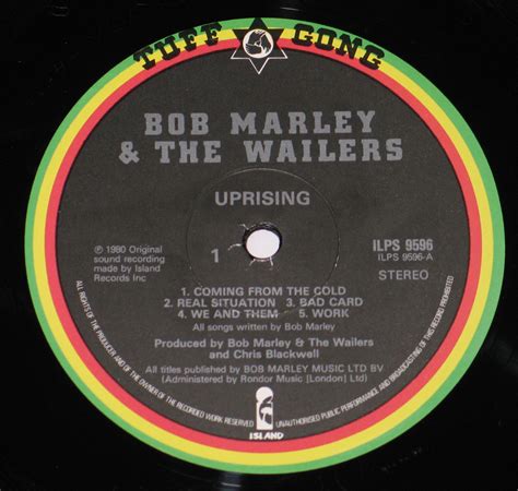 BOB MARLEY THE WAILERS Uprising England Release Album Cover Gallery