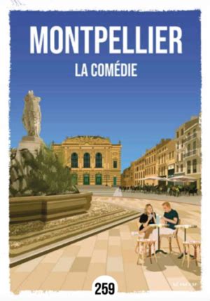 Montpellier la Comédie Affiche décorative Retropia