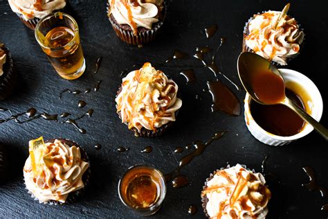 Maple Bourbon Cupcakes With Bourbon Salted Caramel Buttercream Social