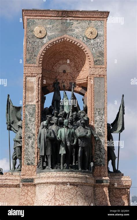 The Republic Monument In Taksim Square In Istanbul Turkey Stock Photo