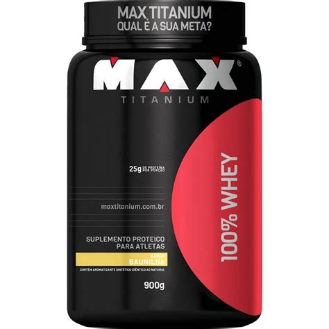 100 Whey Protein 900g Baunilha Max Titanium Otimanutri