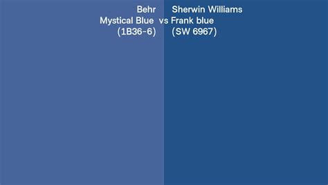 Behr Mystical Blue 1b36 6 Vs Sherwin Williams Frank Blue Sw 6967