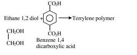 Terylene polymer is obtained by condensation of