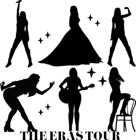 Eras Tour Taylor Silhouettes With Year By Midnight Pixels In 2023