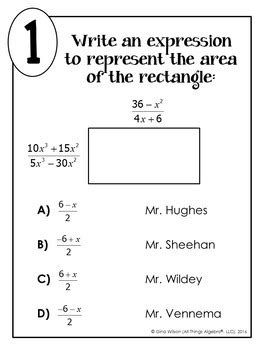 Rational Expressions Applications Math Lib by All Things Algebra