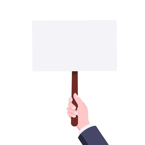 Premium Vector Hand Hold Blank Protest Banner Plate Sign Business