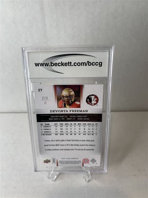 2014 Upper Deck Star Rookies RC DEVONTA FREEMAN BGS BCCG 10 MINT Or