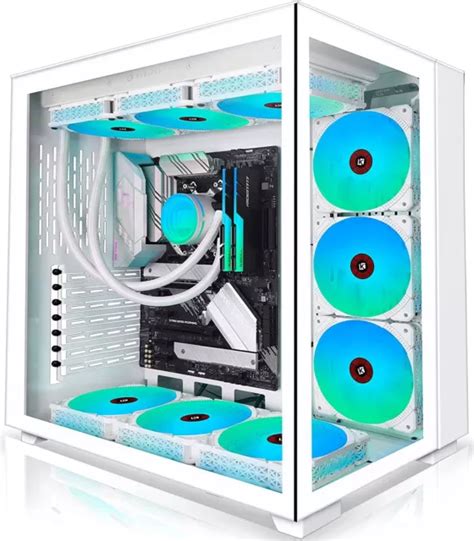 BOITIER PC GAMER RGB Blanc Compatible ATX MATX ITX Moyen Tour PC