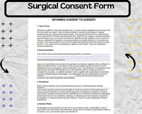 Surgical Consent Informed Consent To Surgery Surgical Consent Form