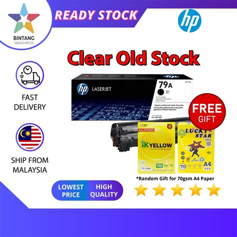 [free A4 Paper Ik Yellow Lucky Star] Hp 79a Black Original Laserjet Toner Cartridge Cf279a