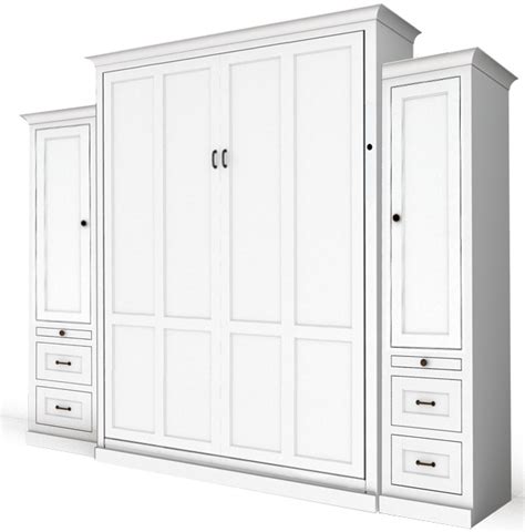 Queen Shaker White Murphy Bed With 18in Layout2A Sides Painted White