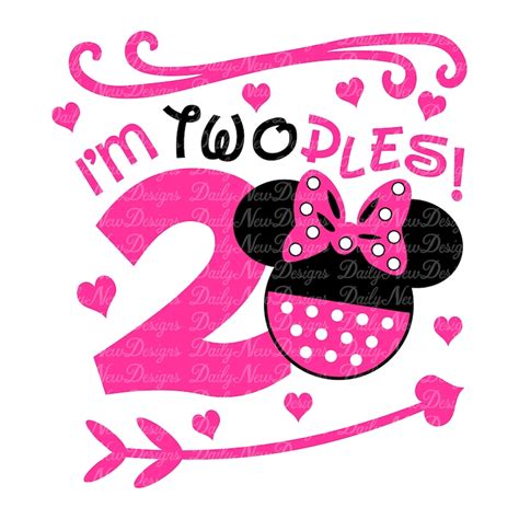 I M Twodles Disney Svg Birthday Svg Minnie Mouse Svg Etsy