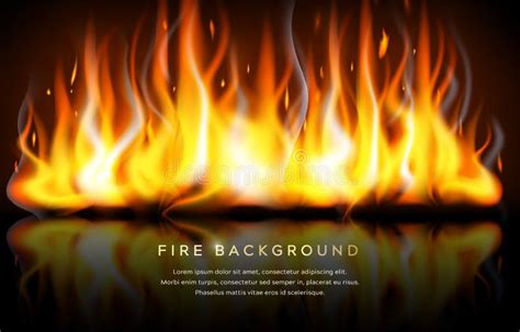 Banner Realistic Fire Flames Stock Illustrations 292 Banner Realistic